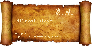 Mátrai Alexa névjegykártya
